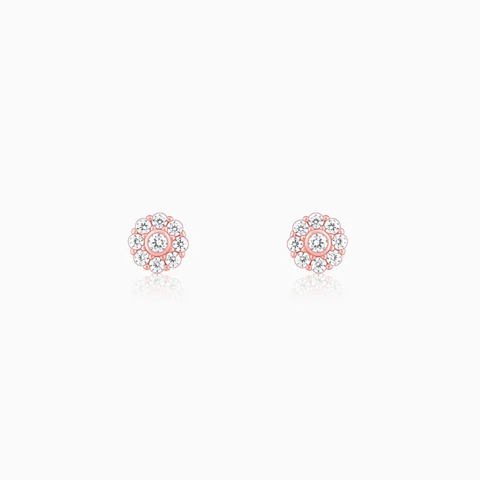 Rose Gold Zircon Eclipse Earrings