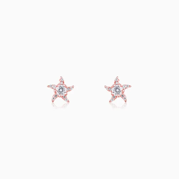 Rose Gold Starfish Earrings