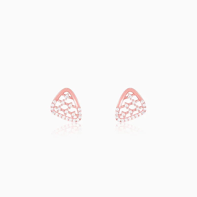 Rose Gold Set-Square Earrings