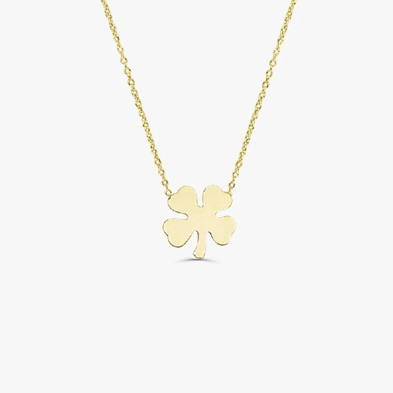 14K Four Leaf Clover Charm Necklace