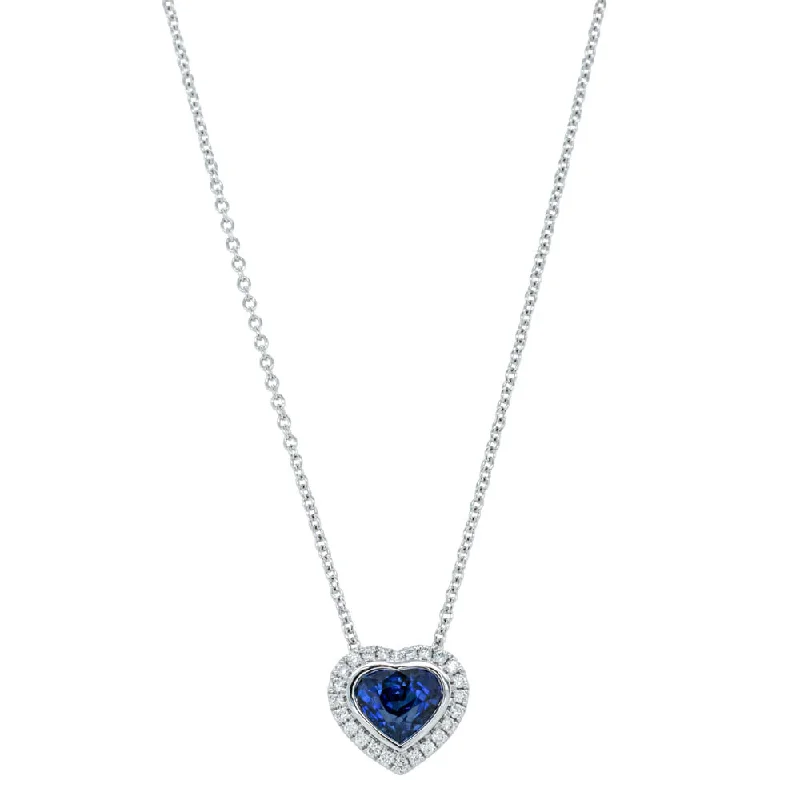 18ct White Gold 1.40ct Sapphire & Diamond Isla Pendant