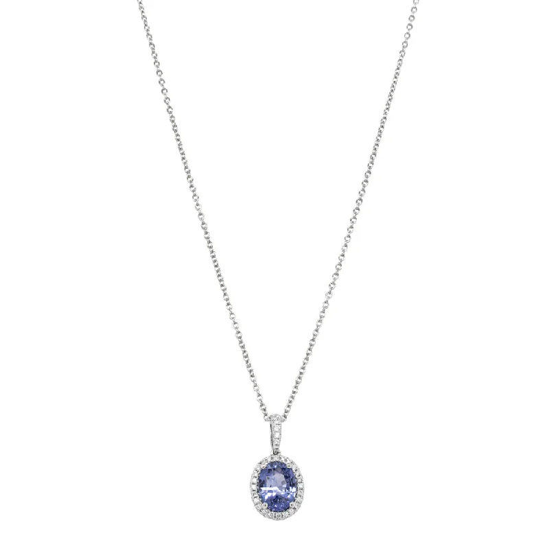 18ct White Gold 2.07ct Sapphire & Diamond Sierra Pendant