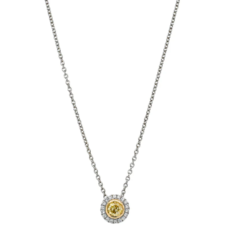 18ct White Gold .25ct Yellow Diamond Isla Pendant