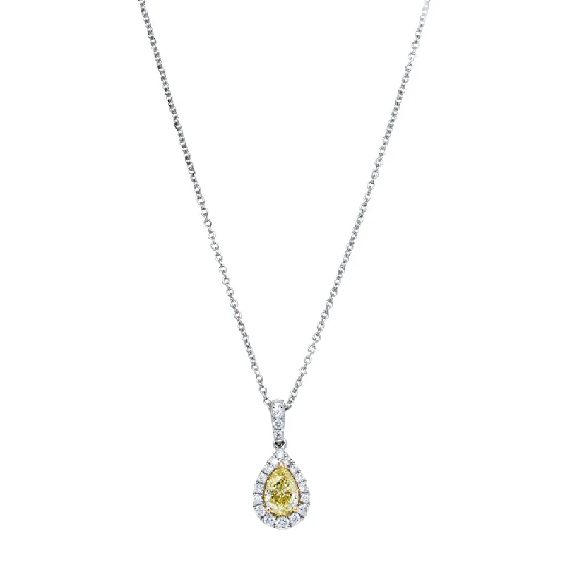 18ct White Gold .72ct Yellow Diamond Necklace