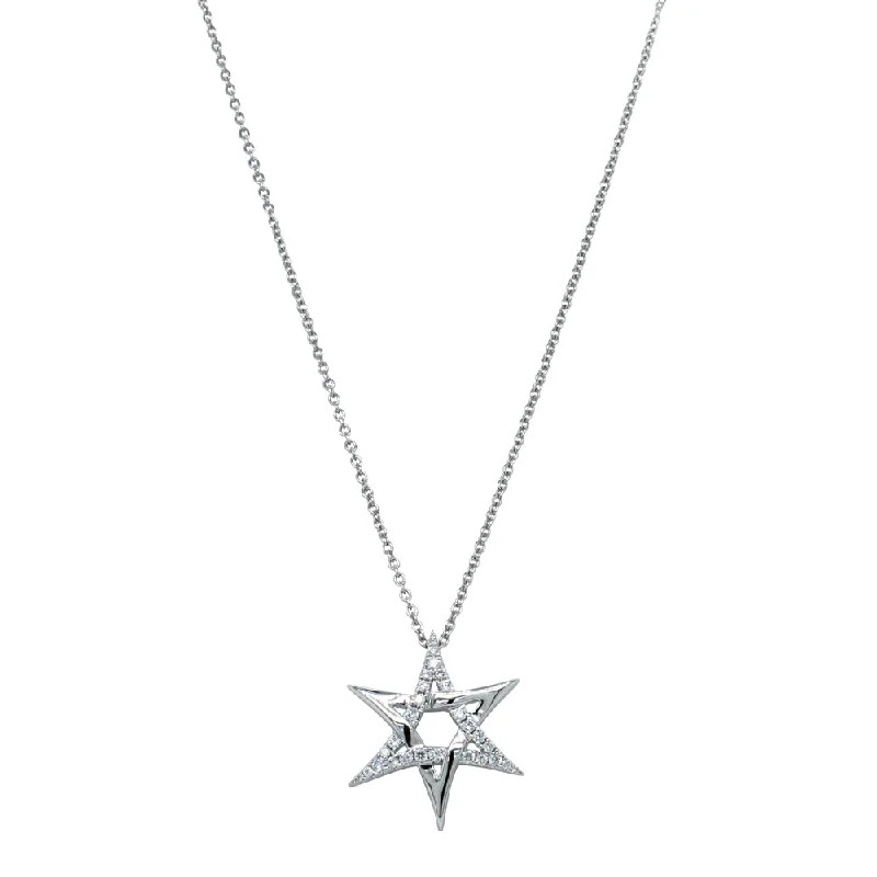 18ct White Gold Astra Star Necklace