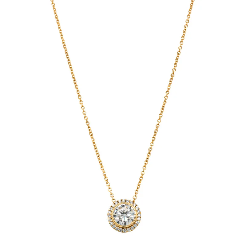 18ct Yellow Gold 1.02ct Reclaimed Diamond Isla Pendant