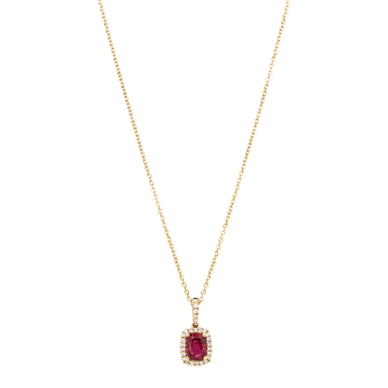 18ct Yellow Gold 1.19ct Ruby & Diamond Mini Sierra Pendant