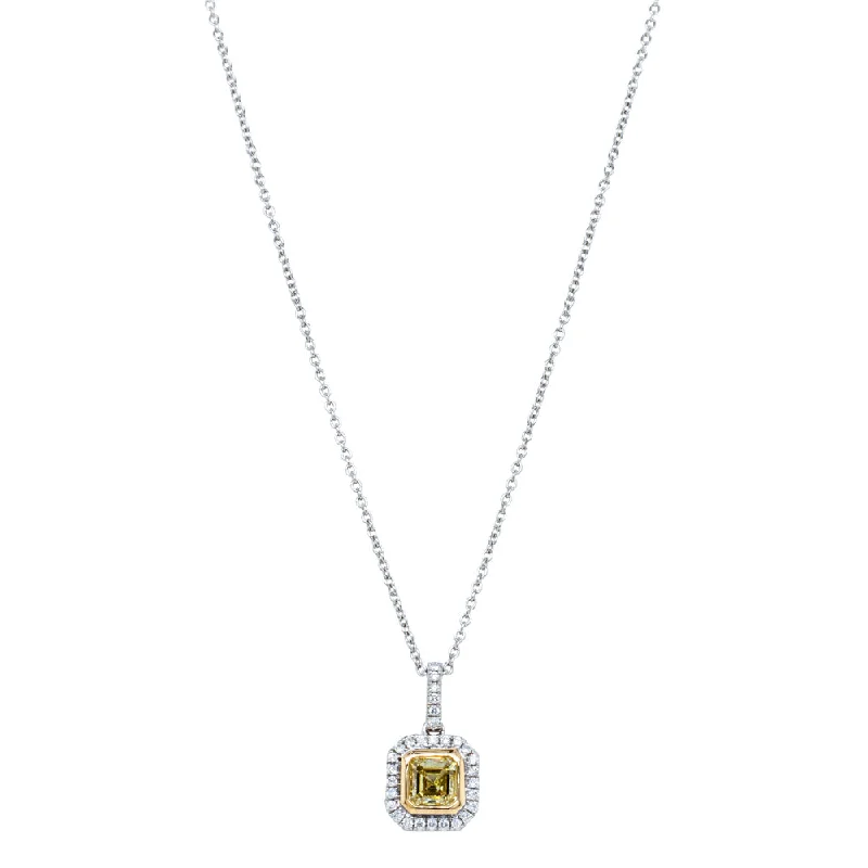 18ct White Gold 1.20ct Yellow Diamond Isla Pendant