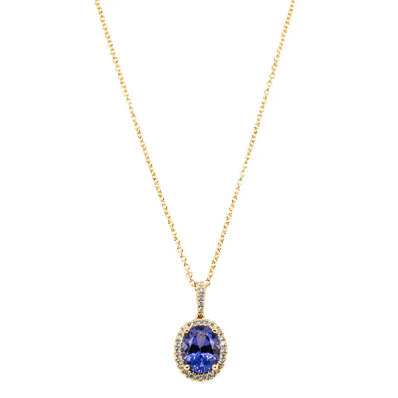 18ct Yellow Gold Tanzanite & Diamond Sierra Pendant