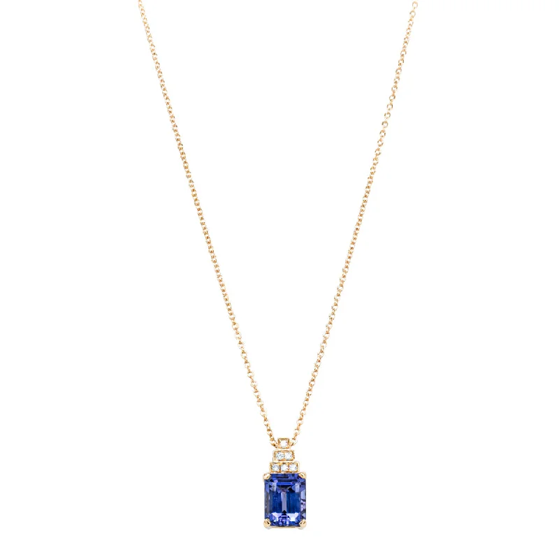 18ct Yellow Gold 2.59ct Tanzanite & Diamond Maya Pendant