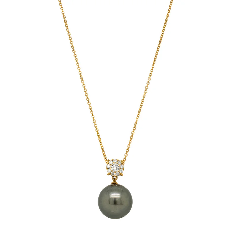 18ct Yellow Gold Tahitian Pearl & Diamond Galaxy Pendant