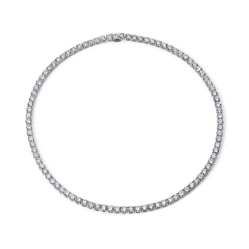 28CT Round Diamond Tennis Necklace