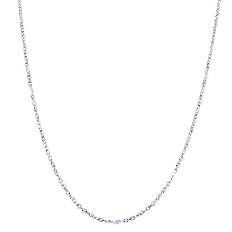 9ct White Gold Round Cable Diamond Cut Chain