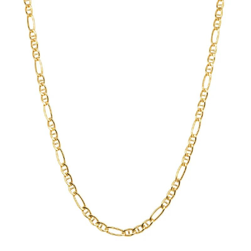 9ct Yellow Gold Anchor Link Figaro Necklace