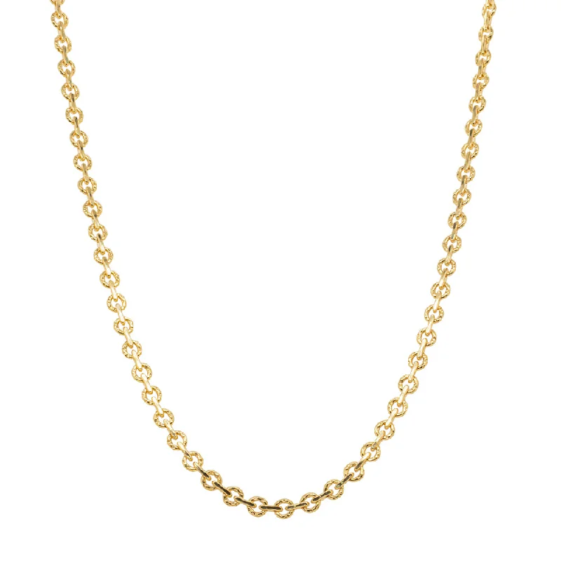 9ct Yellow Gold Fancy Round Link Chain