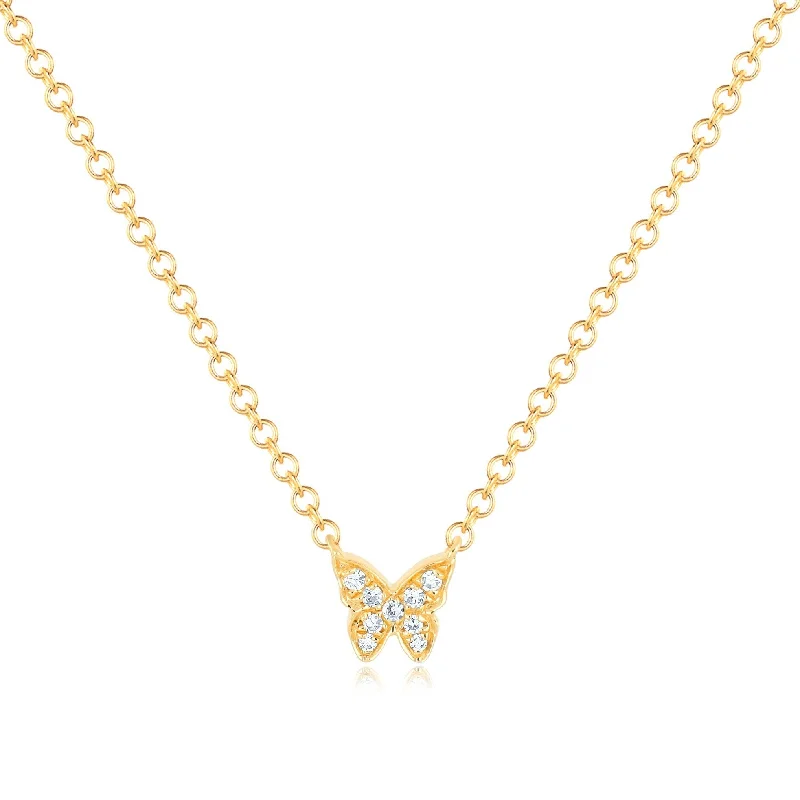 Baby Diamond Butterfly Necklace