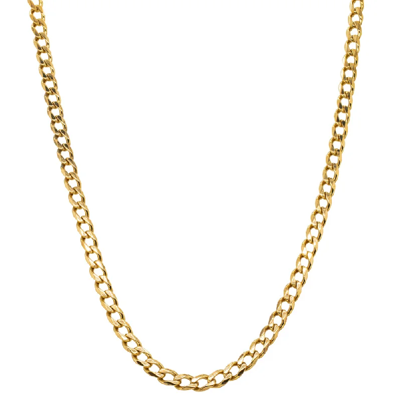 Deja Vu 9ct Yellow Gold Bevelled Curb Chain