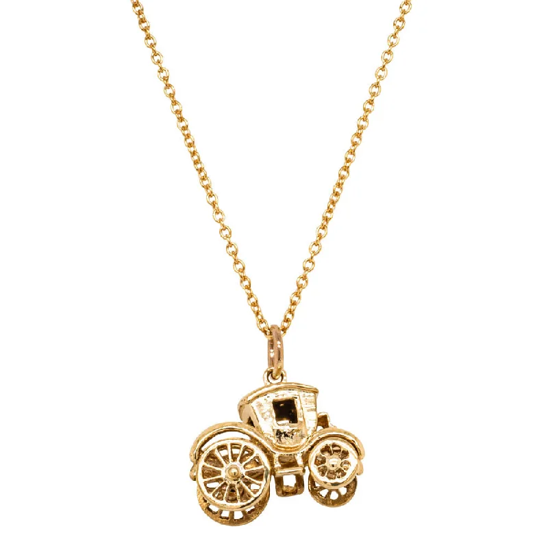 Deja Vu 9ct Yellow Gold Carriage Necklace