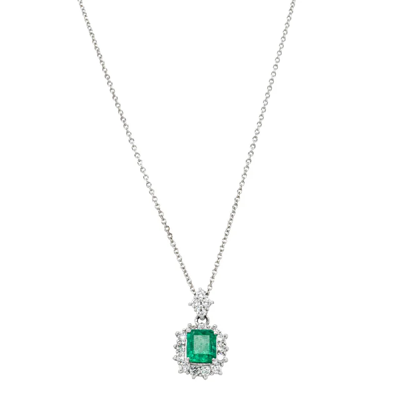 Deja Vu Platinum 1.32ct Emerald & Diamond Pendant