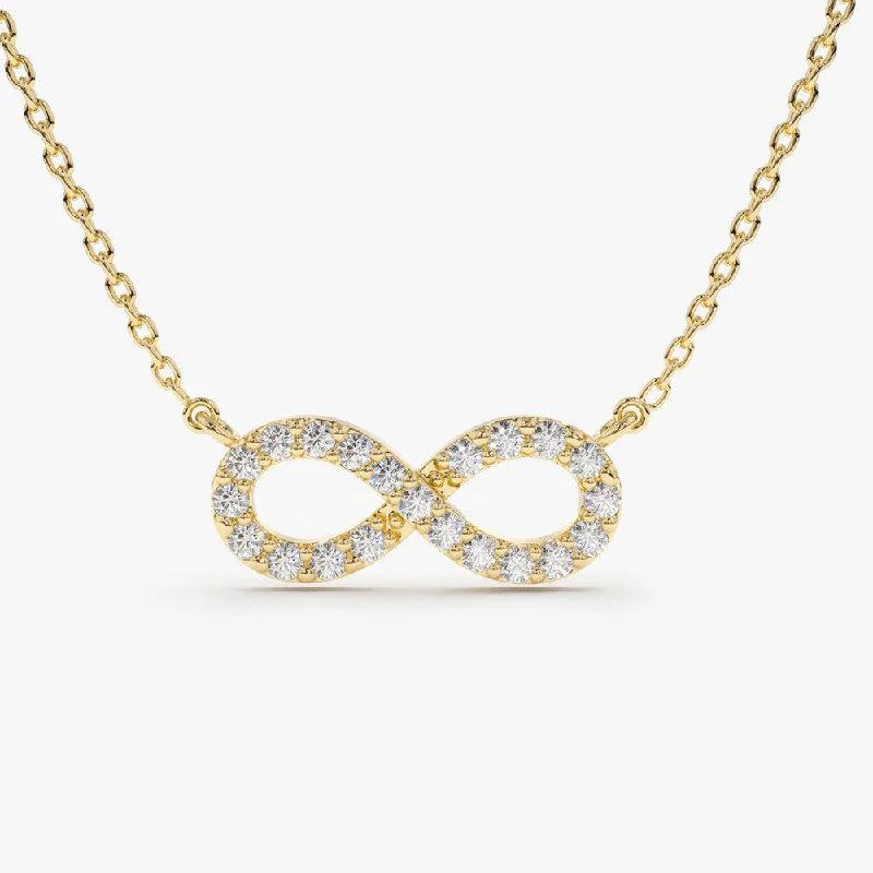 14K Gold Diamond Infinity Necklace