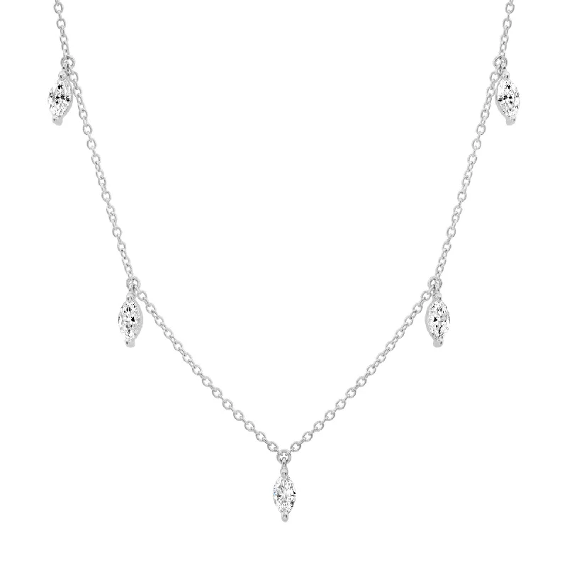 Diamond Marquise Sun Ray Necklace