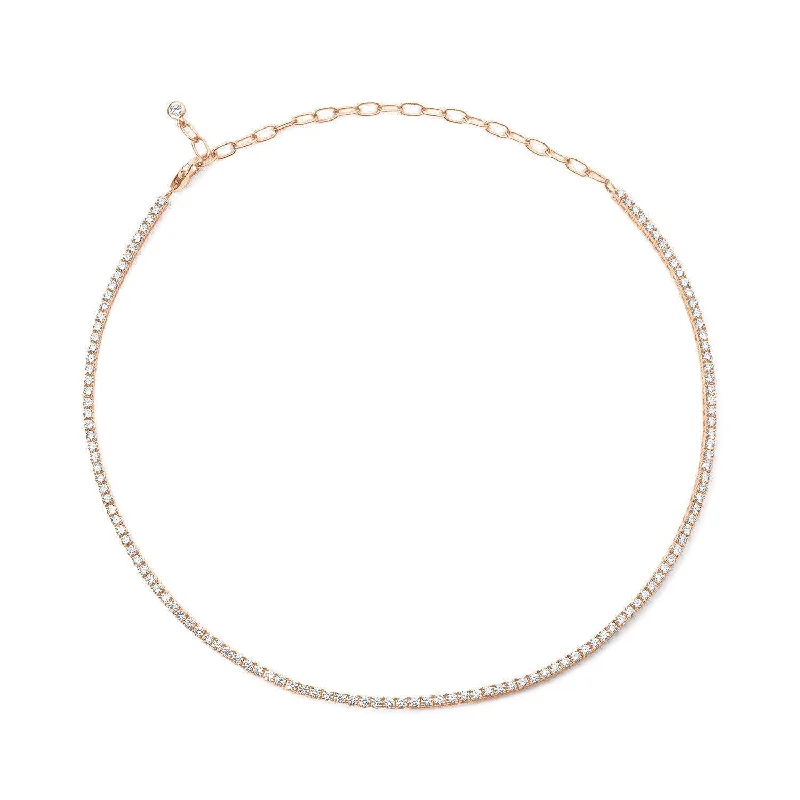 Diamond Tennis Choker in Rose Gold