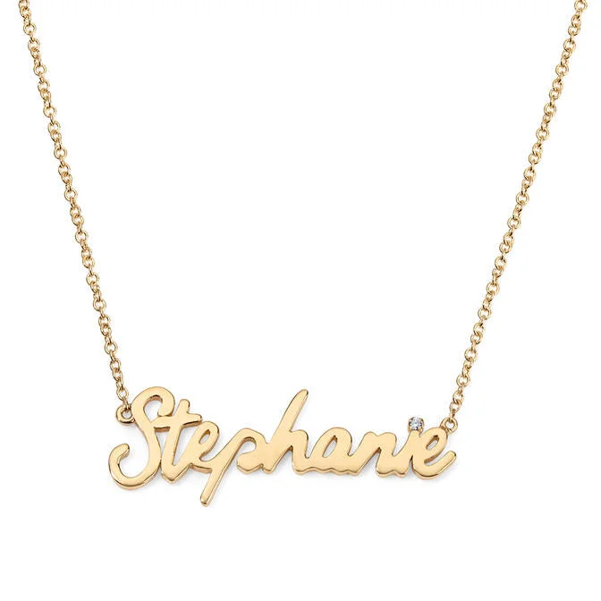 Gold Script Necklace