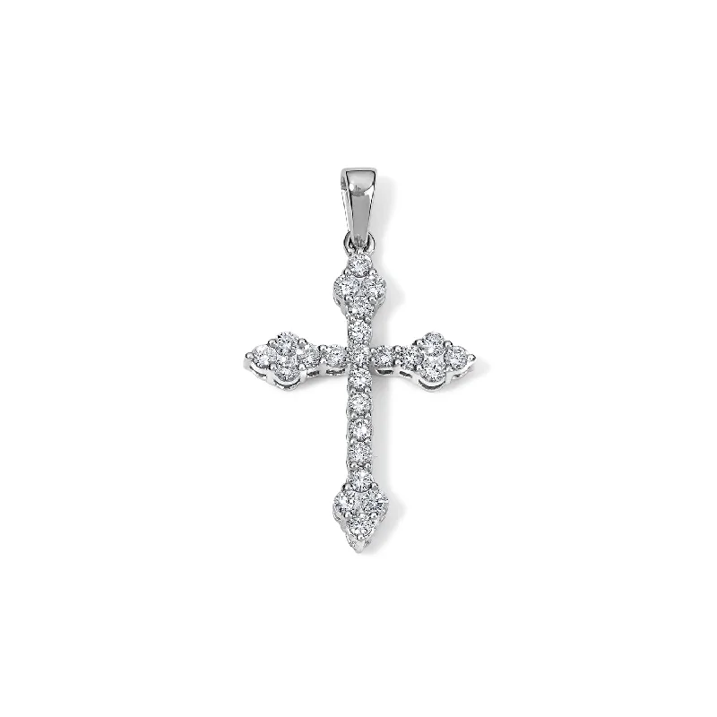 Gothic-Style Diamond Cross Pendant