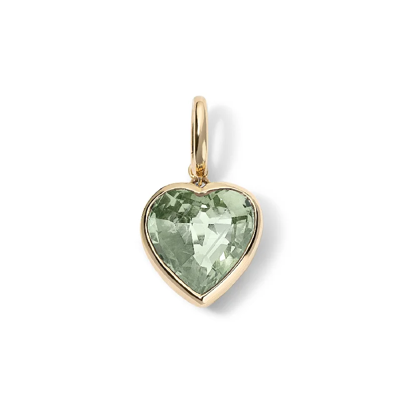 Green Prasiolite Heart Charm