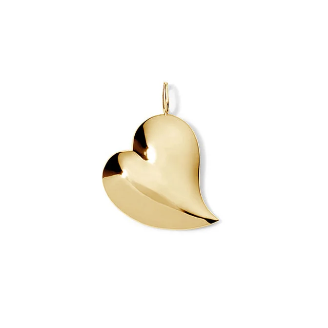 Heartfelt Gold Medium Puffy Heart Pendant