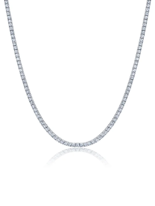 2mm Round Cut Tennis Necklace in Platinum