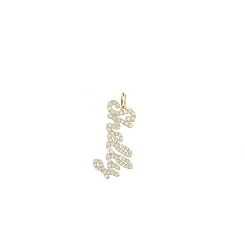 Pave Script Charm