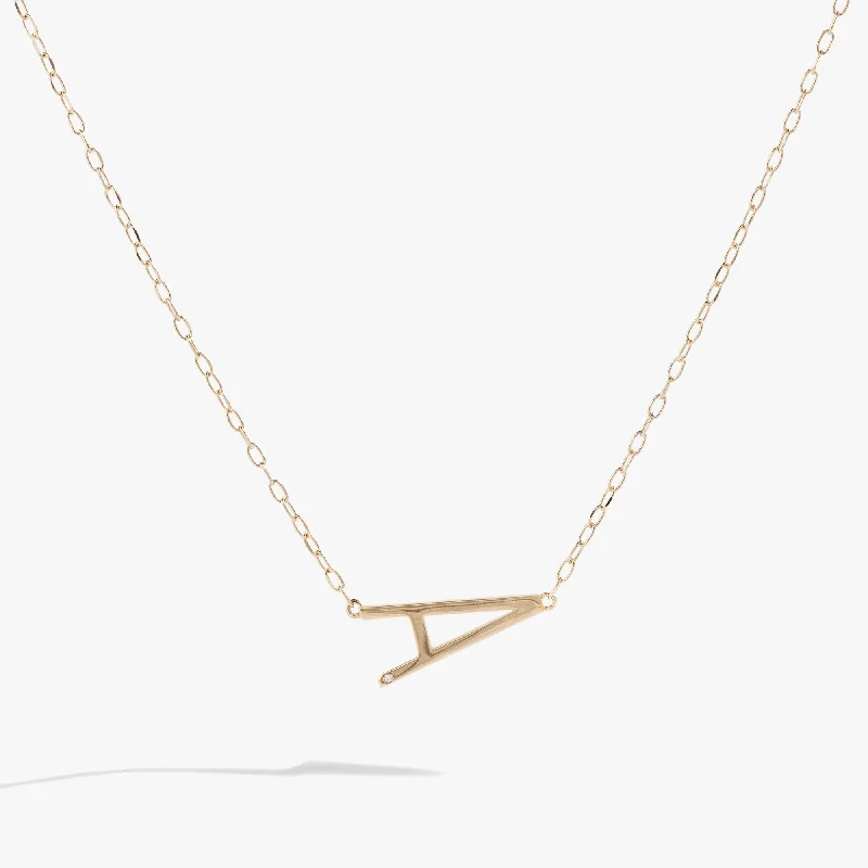 Initial A Precious Elongated Necklace