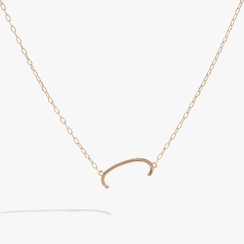 Initial C Precious Elongated Necklace