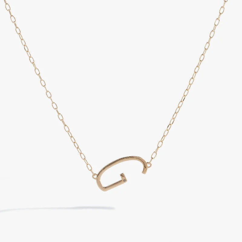 Initial G Precious Elongated Necklace