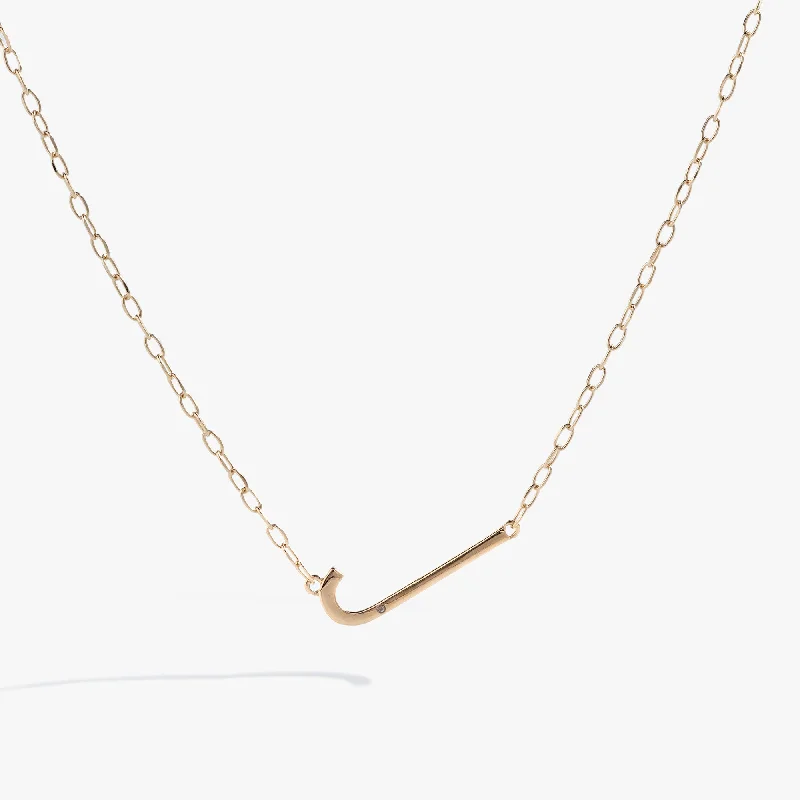 Initial J Precious Elongated Necklace