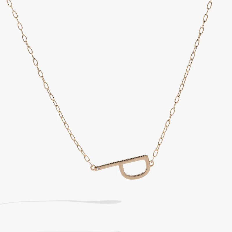 Initial P Precious Elongated Necklace