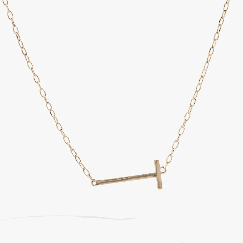 Initial T Precious Elongated Necklace