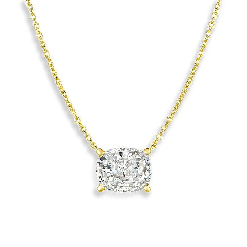 Radiant Cushion Cut Necklace Finished in 18kt Yellow Gold