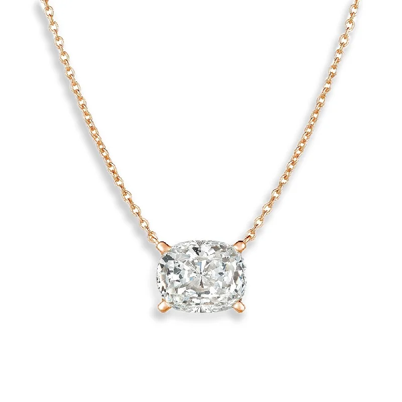 Radiant Cushion Cut Necklace Finished in 18kt Rose Gold