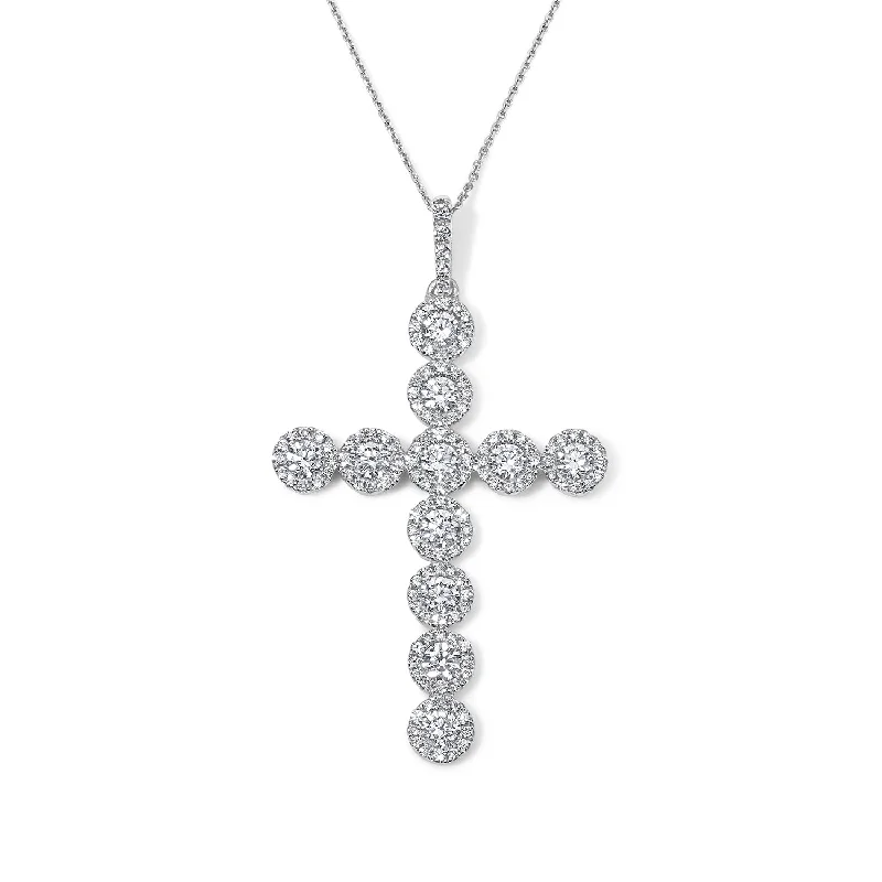 Round Diamond Cross Pendant