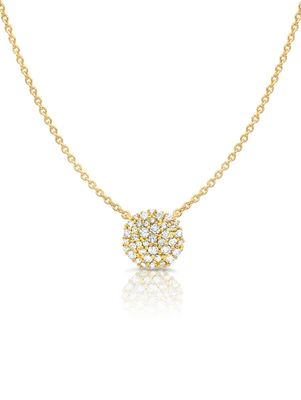 Round Glisten Necklace Finished in 18kt Yellow Gold