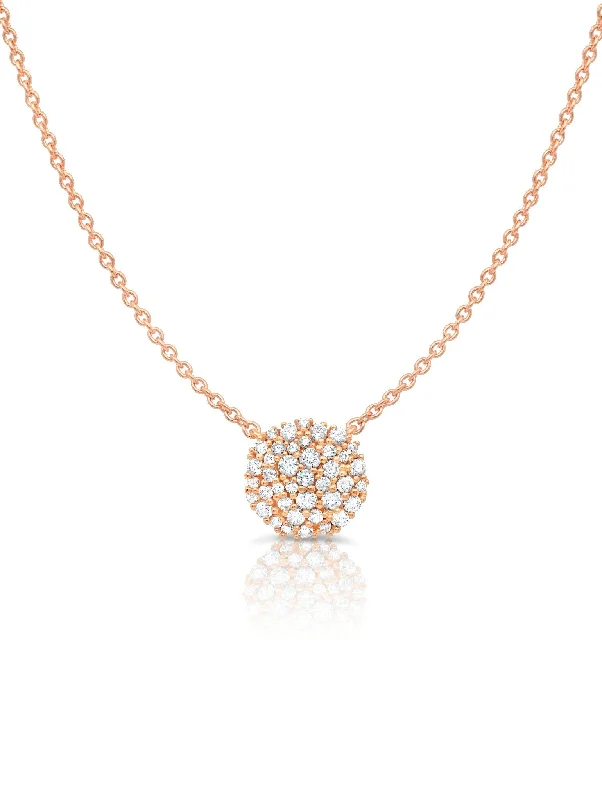 Round Glisten Necklace Finished in 18kt Rose Gold