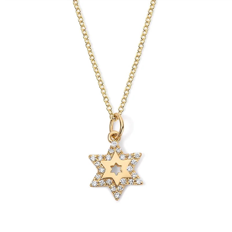 Small Bubble Jewish Star Charm with Chain