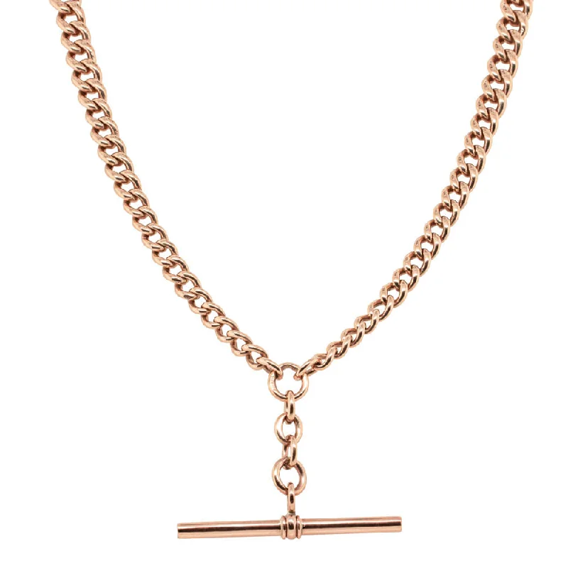 Vintage 9ct Rose Gold Curb Fob Chain