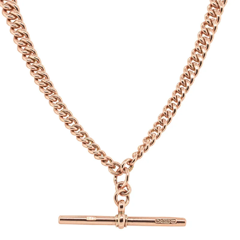 Vintage 9ct Rose Gold Curb Fob Chain