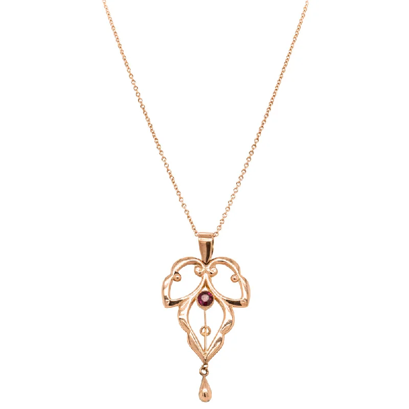 Vintage 9ct Rose Gold Leaf Pendant