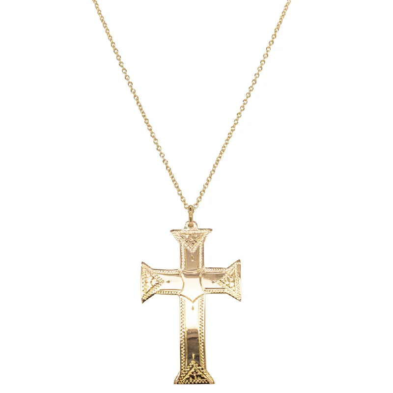 Vintage 9ct Yellow Gold Cross Pendant