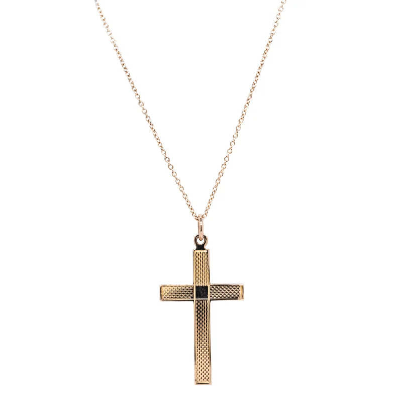 Vintage 9ct Yellow Gold Cross Pendant