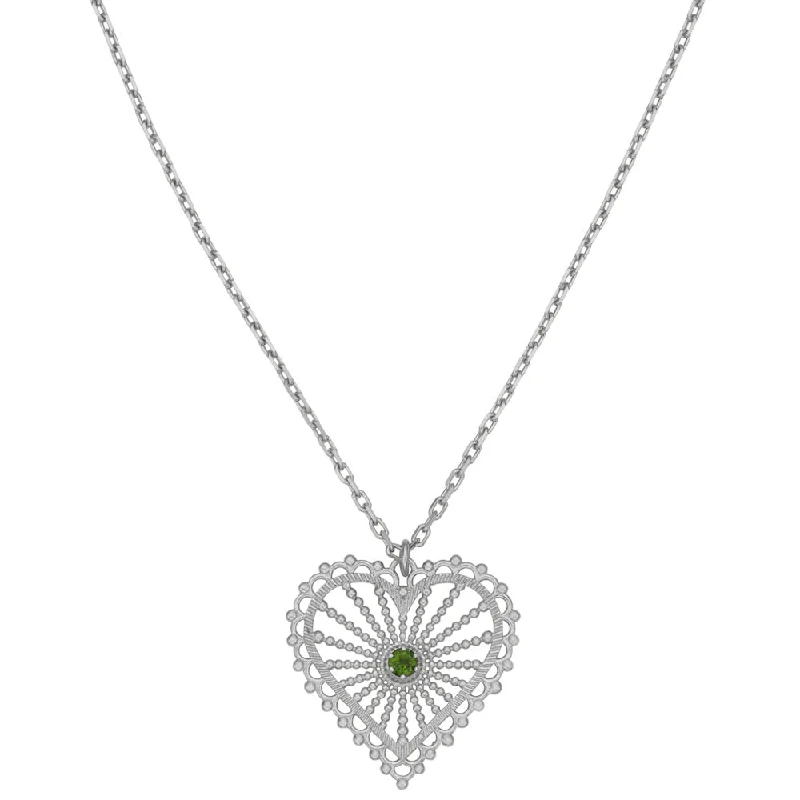 Zoe & Morgan Amor Necklace - Sterling Silver & Chrome Diopside